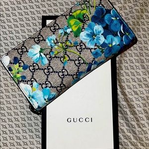 Gucci Zippy Wallet Blue Blooms